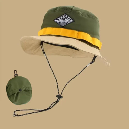 Japanese Quick-Drying Packable Fisherman Hat: Women's Summer Sun Visor Basin Hat for Mountaineering, Leisure, and Vacation - Convenient Hanging Bag