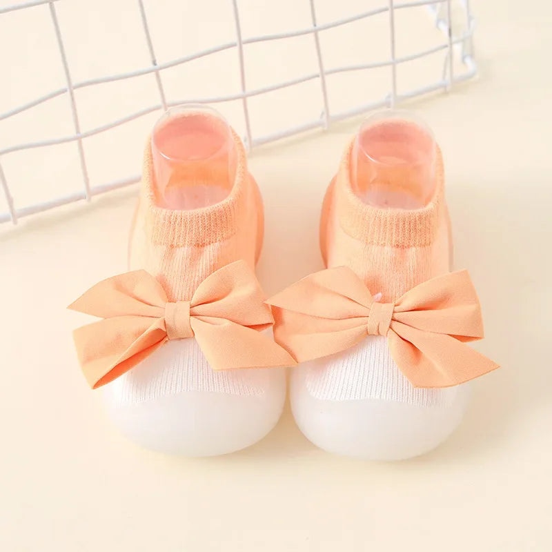 Newborn Baby Shoes — Embroidered Nonslip Socks & Soft Rubber Sole Booties for Boys & Girls