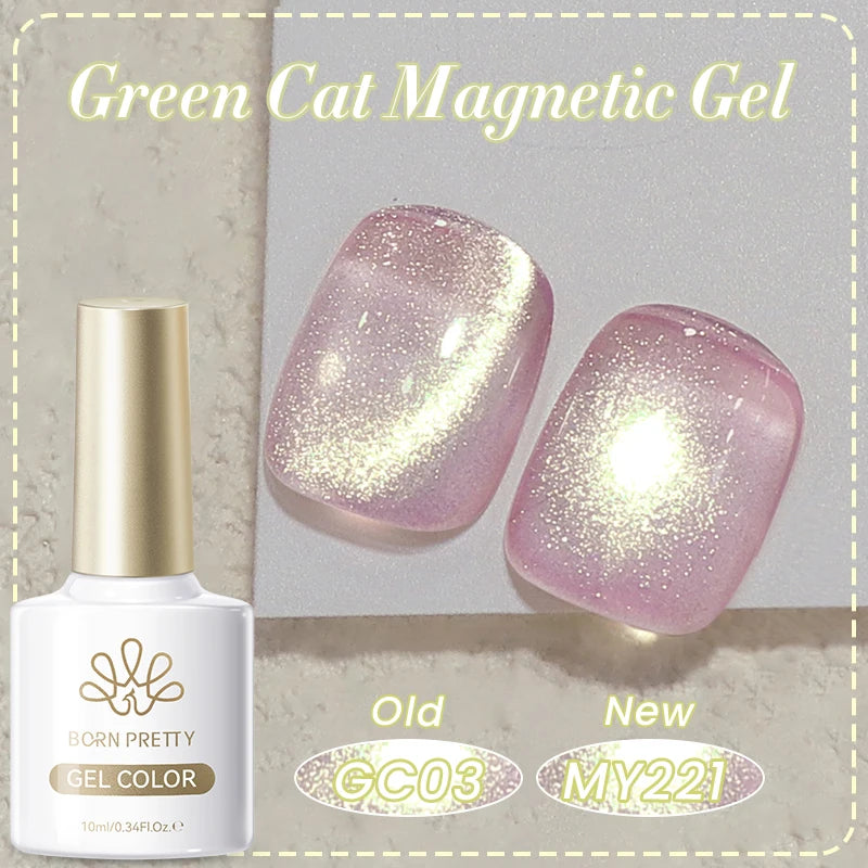 BORN PRETTY Cat Magnetic Gel Nail Polish 117 Colors 10ml Full Coverage Semi-Permanent Soak-Off Nail Varnish for Salon Manicure Glitter Cat Eye Nails