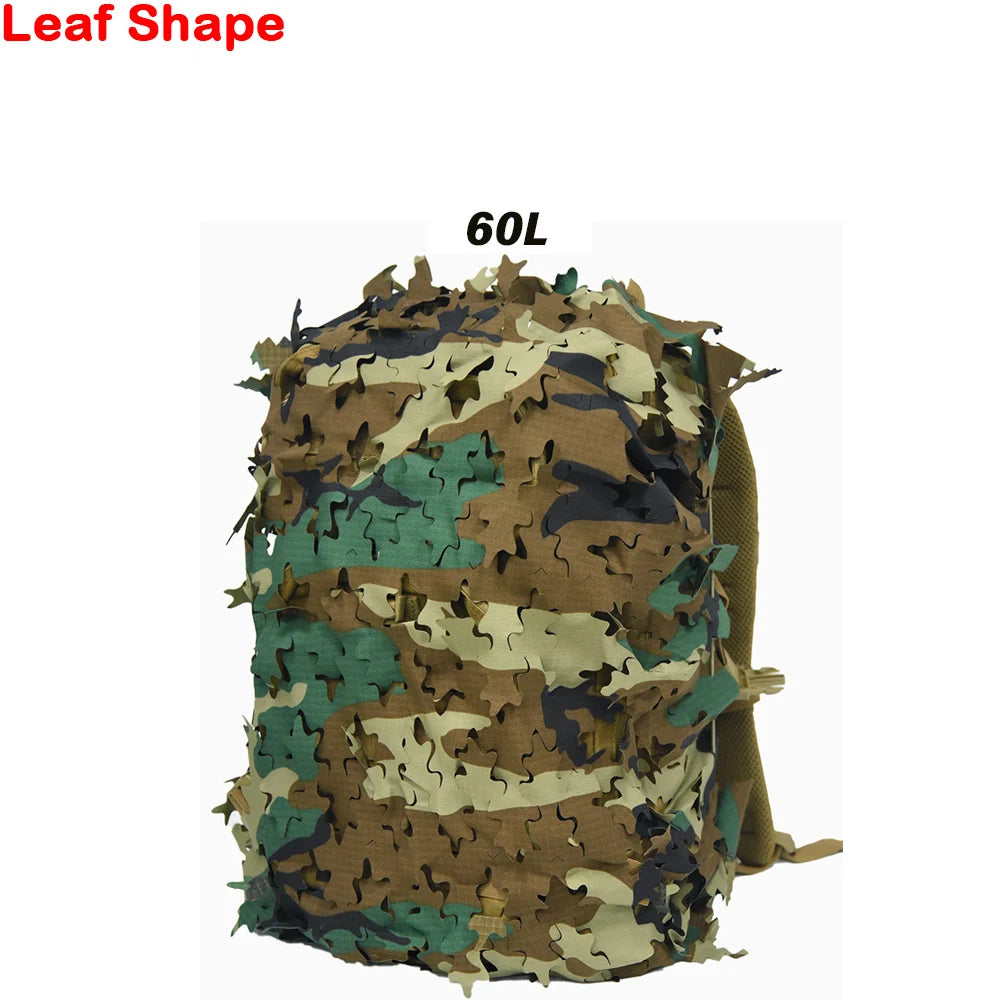 3D Camo Backpack Cover - Laser Cut Camouflage Hunting Bag Cover for 60L/80L Packs, Paintball & Outdoor Gear