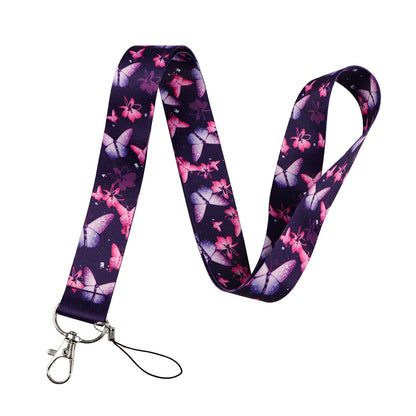 Cartoon Butterfly Lanyard for Keys – Neck Strap ID Badge Holder, Phone USB Keychain Accessories