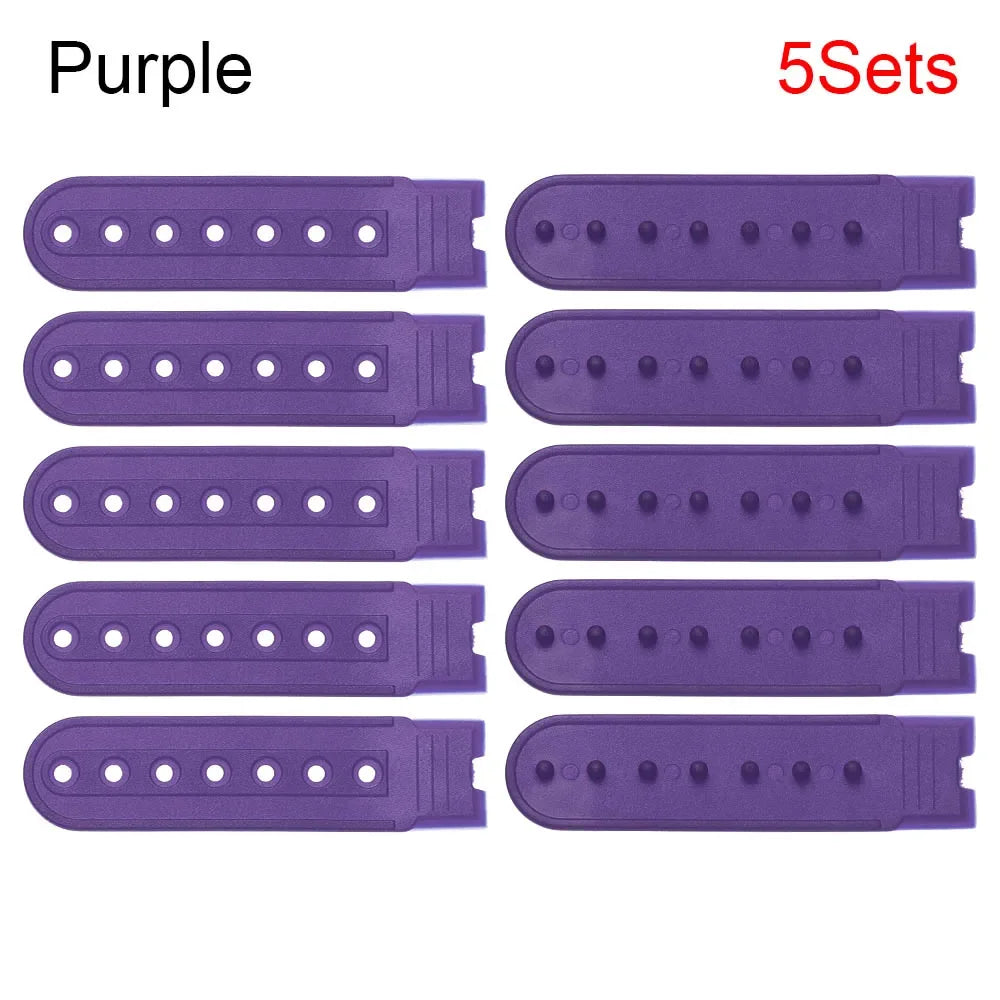 5 Sets Snapback Strap Replacement - 7 Hole Colorful Hat Repair Buckle Clips for Baseball Cap Accessories