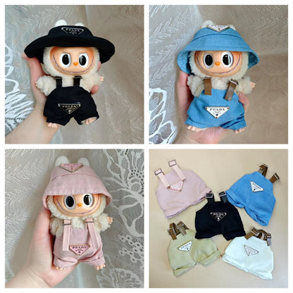 17cm Labubu Mini Doll Clothes Set – Outfit, Hat, Bag & Shoes, Accessories for Sitting & Party Game Toys
