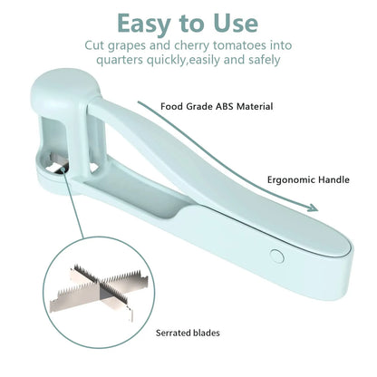 Tomato Slicer Cutter Grape & Cherry Fruit Salad Splitter - Handy Kitchen Gadget for Toddlers and Babies