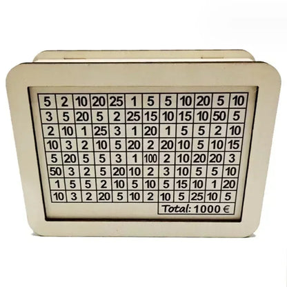 Wooden Money Box Piggy Bank – Reusable Savings Bank with Goal Tracker & Numbers – Helps Build Saving Habit