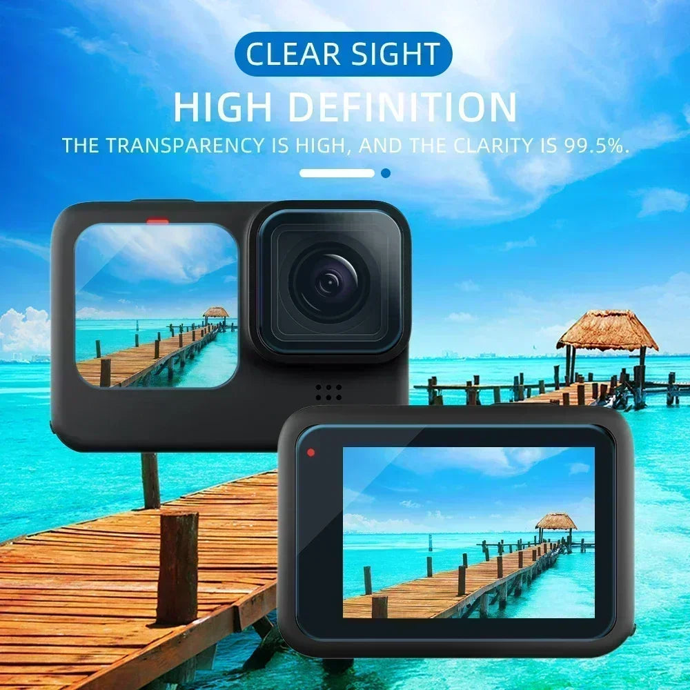 LCD Screen Protector for GoPro Hero 9–13 – HD Clear Tempered Glass Lens Film, Camera Accessories