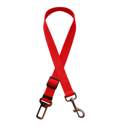 Adjustable Dog Car Seat Belt Harness – Nylon Reflective Elastic Safety Strap with Cushioning for Pet Travel