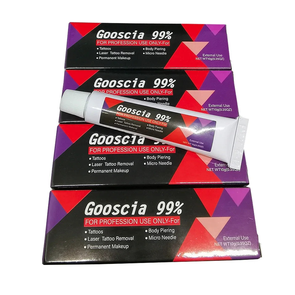 99% Gooscia Tattoo Numbing Cream 10g – Pre-Permanent Makeup for Microblading, Eyebrows, Lips & Tattoo Removal