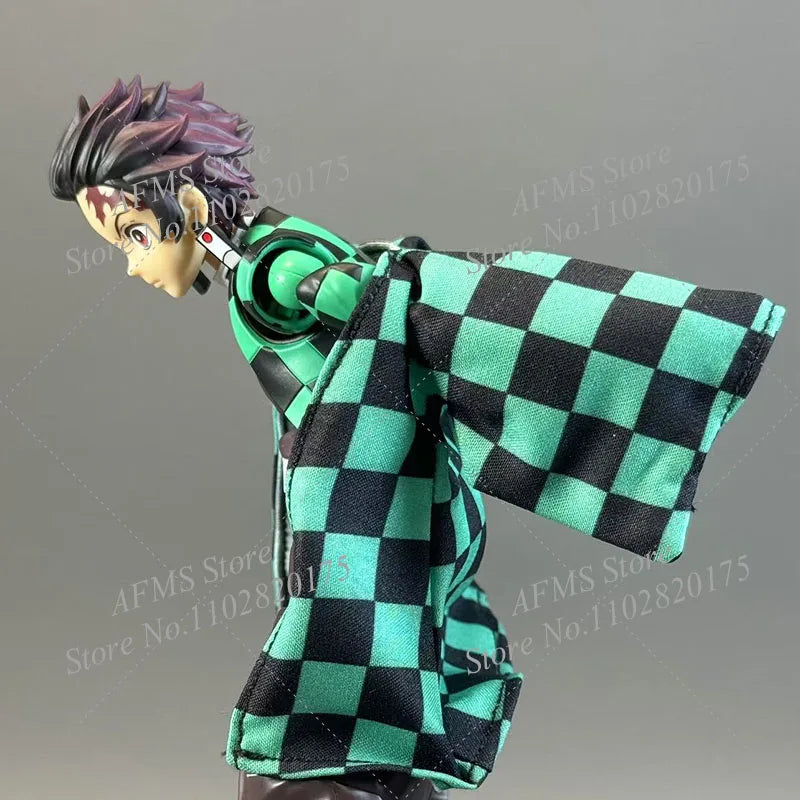 1/12 Scale Kamado Tanjirou Collectible Figure – Classic Plaid Jacket Cosplay Uniform 6-Inch Male Action Figure