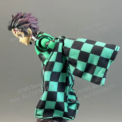 1/12 Scale Kamado Tanjirou Collectible Figure – Classic Plaid Jacket Cosplay Uniform 6-Inch Male Action Figure
