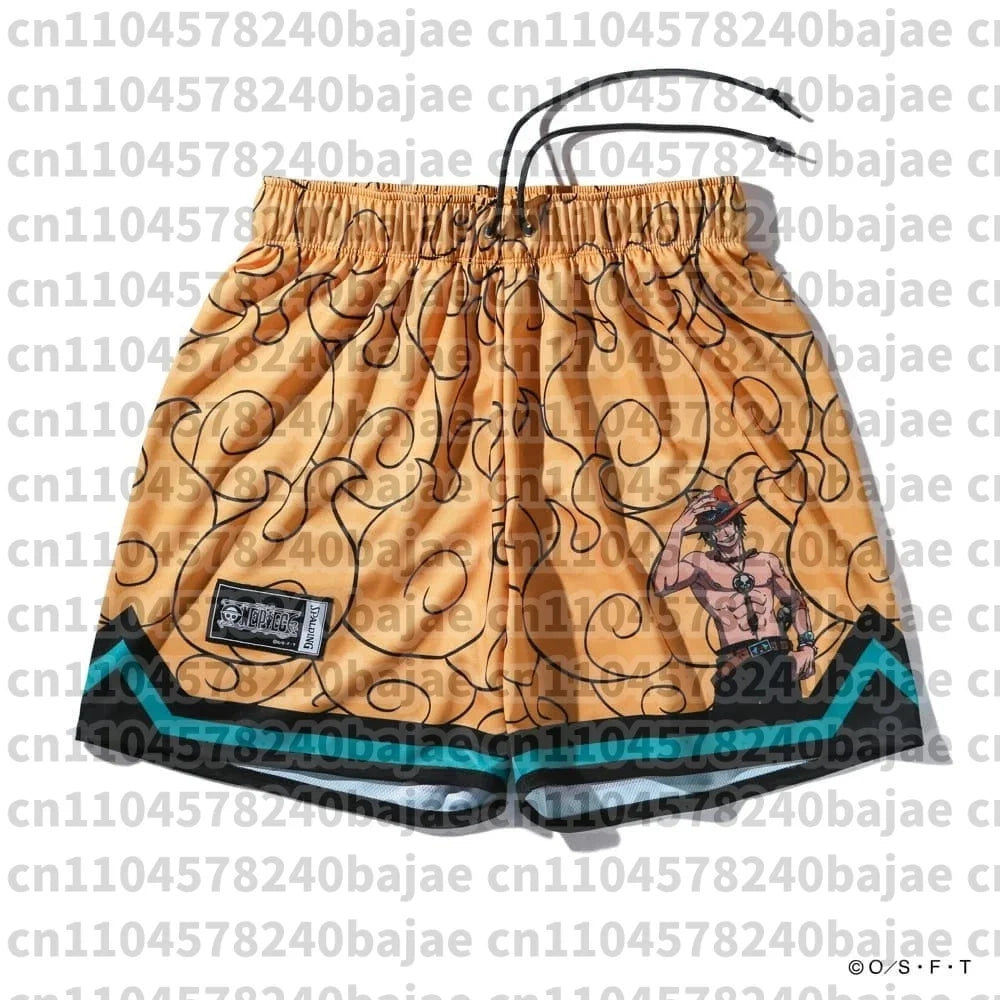 Monkey D. Luffy Gear 5 Beach Shorts - Men’s One Piece Animal Print Summer Hawaiian Board Shorts