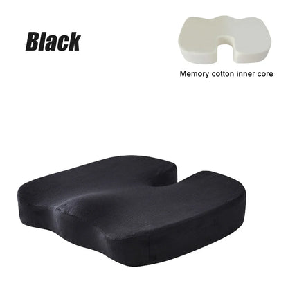 Travel Memory Foam U-Shaped Seat Cushion | Car, Office Chair Cushion Pad for Hip Support & Orthopedic Massage