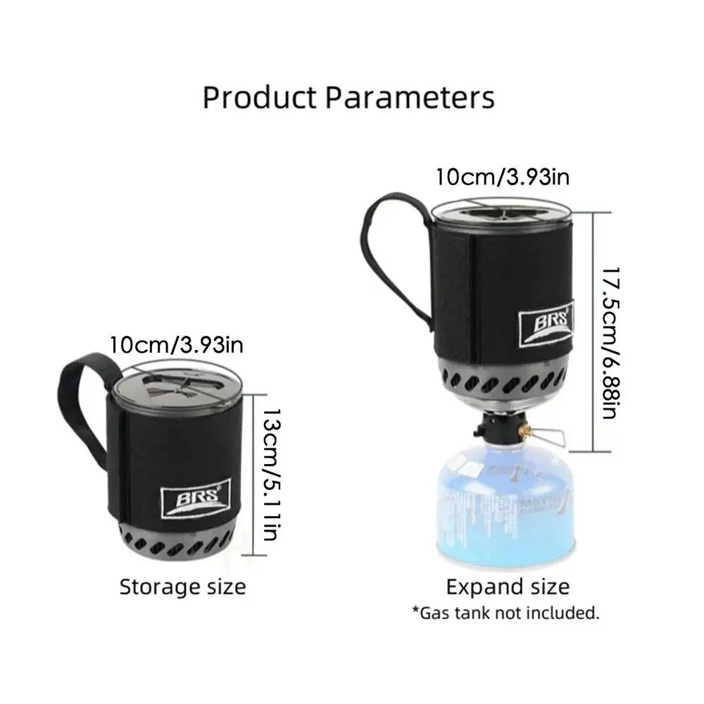 1500W BRS-61 Outdoor Heat Collecting Pot Burner — Ultralight Portable Hiking & Backpacking Stove System