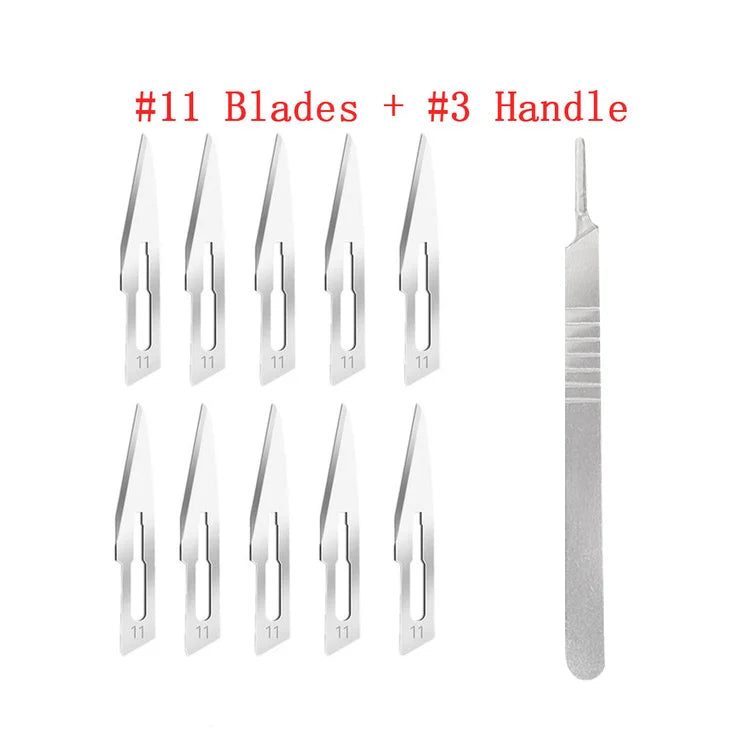 Carbon Steel Surgical Scalpel Set – Blades & Handle for DIY Cutting, PCB Repair, and Animal Surgery