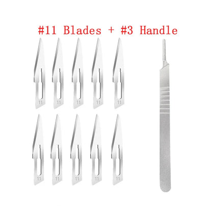 Carbon Steel Surgical Scalpel Set – Blades & Handle for DIY Cutting, PCB Repair, and Animal Surgery