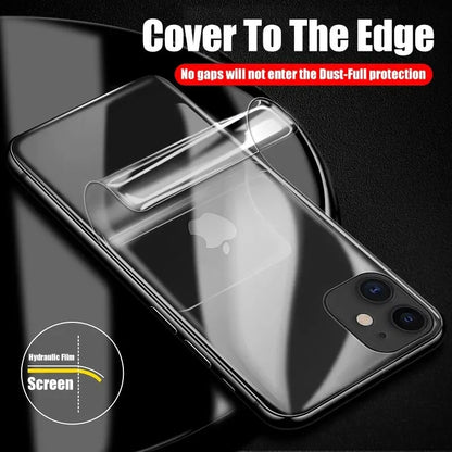 4-Pack Full Cover Hydrogel Screen Protectors for iPhone 11-15 Pro Max & Plus – Back Film, Not Glass