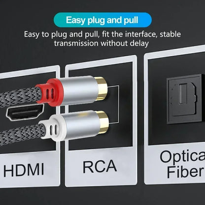 2RCA to 2RCA Stereo Audio Cable Male to Male HiFi RCA Jack Cord for Home Theater, HDTV, DVD Player & Amplifier Speakers