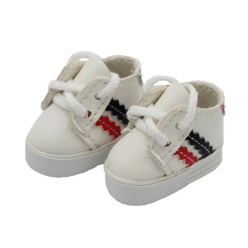 Labubu Doll Sneakers (4x1.8cm) - Shoes for 17cm Macaron Plush, 15cm EXO Cotton, & 1/6 BJD Dolls Accessories