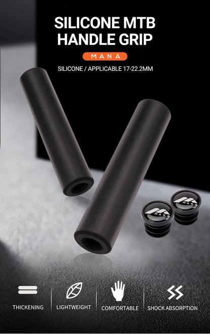 MANA MTB Silicone Bike Grips – Thickened Lightweight Shock-Absorbing Comfortable Bicycle Handlebar Grips