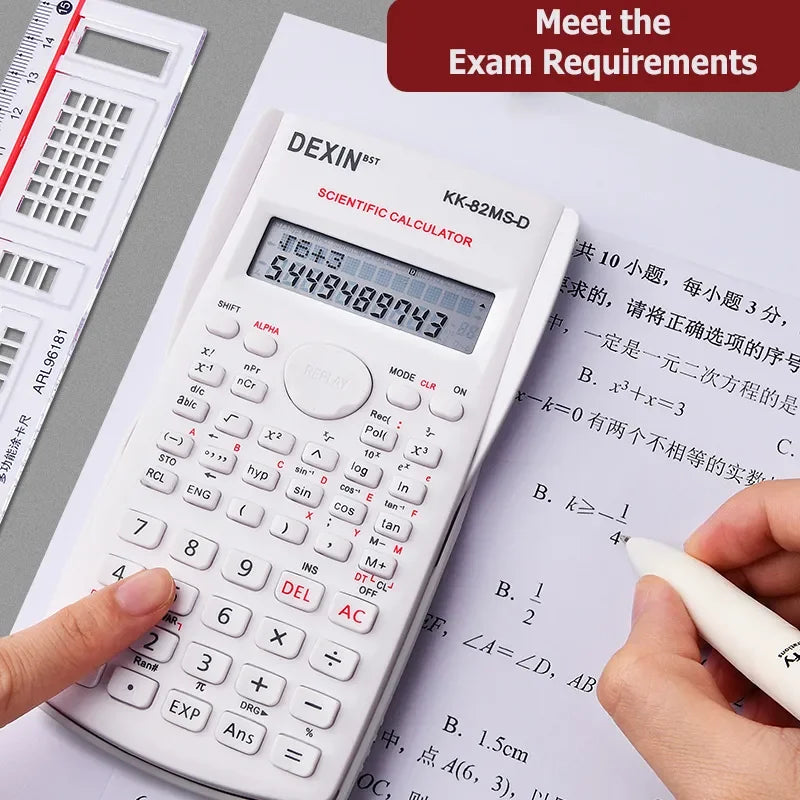 Multifunctional Scientific Calculator – Large Screen Portable Student Math Calculator for School, Office & Exam Use