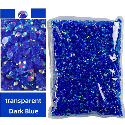 Jelly AB Resin Rhinestones 2-6mm — Non-Hotfix Flat Back Plastic Crystals & Strass Glitters, Large Pack