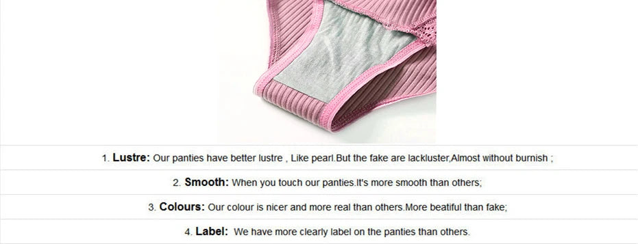 Floral Lace Cotton Women’s Panties - Comfortable Briefs, Solid Color Underwear, 3PCS/Set, Sizes M-XXL