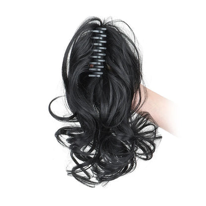 Synthetic 12-Inch Curly Claw Clip Ponytail – Short Ponytail Extensions for Women, Black Brown Blonde Hairpiece