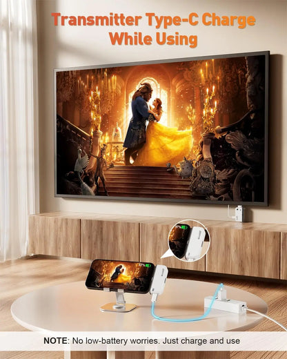 2026 Wireless HDMI Transmitter & Receiver Kit - 4K Input to 1080P 60Hz Output, 328FT Long-Range Plug & Play Video Adapter for TV, Monitor & Projector