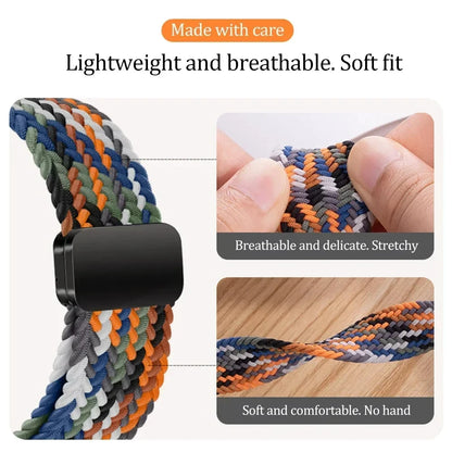 22mm Braided Nylon Watch Band – Loop Sport Strap for OnePlus Watch 3/2, OPPO Watch X/X2/4 Pro & 46mm Smartwatch Bracelet