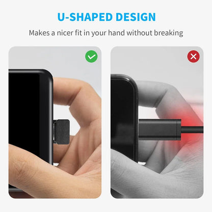 1-3PCS Type-C USB 3.1 10Gbps PD 60W Adapter – 180° U-Shape Male to Female Connector for Laptop, Phone & Tablet
