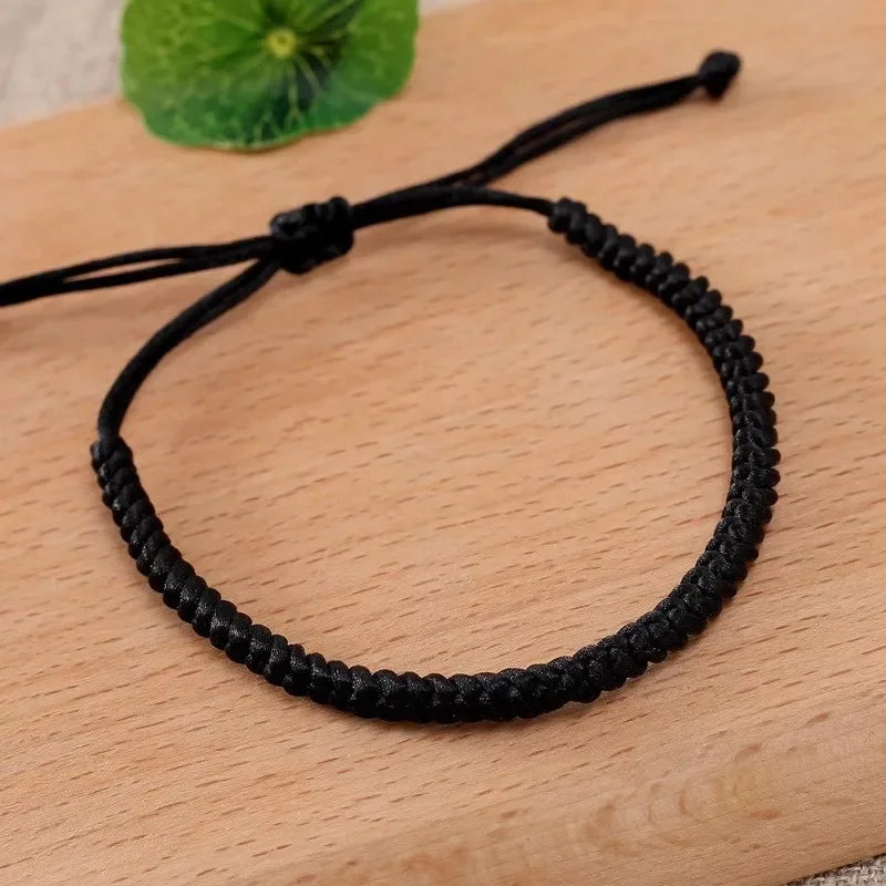 Lucky Red Thread Bracelet — Adjustable Tibetan Buddhist Handwoven Braided Rope Jewelry for Men and Women Wristbands