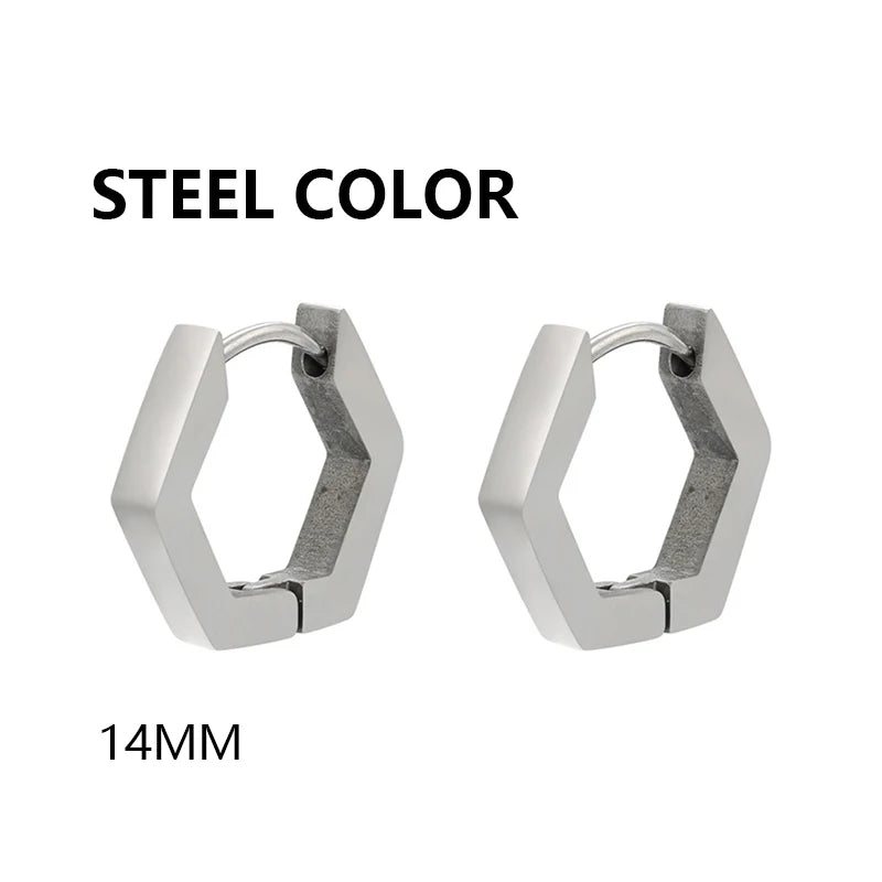 Stainless Steel Triangle Earrings - Unisex Punk Rock Geometric Push-Back Jewelry for Men & Women