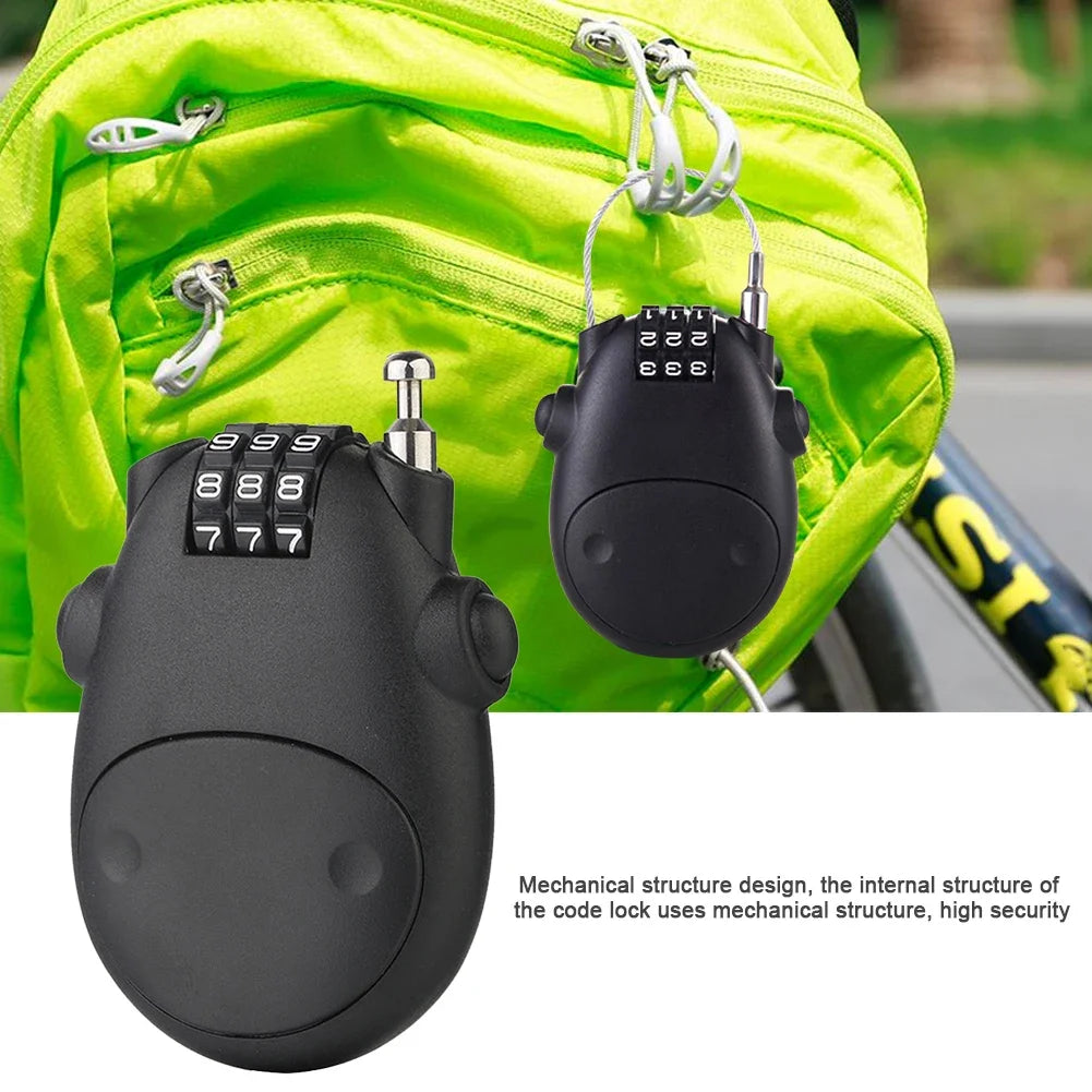 Universal Motorcycle Helmet Password Lock - Telescopic Wire Rope Steel Cable Code Lock for Suitcases, Cars, and More