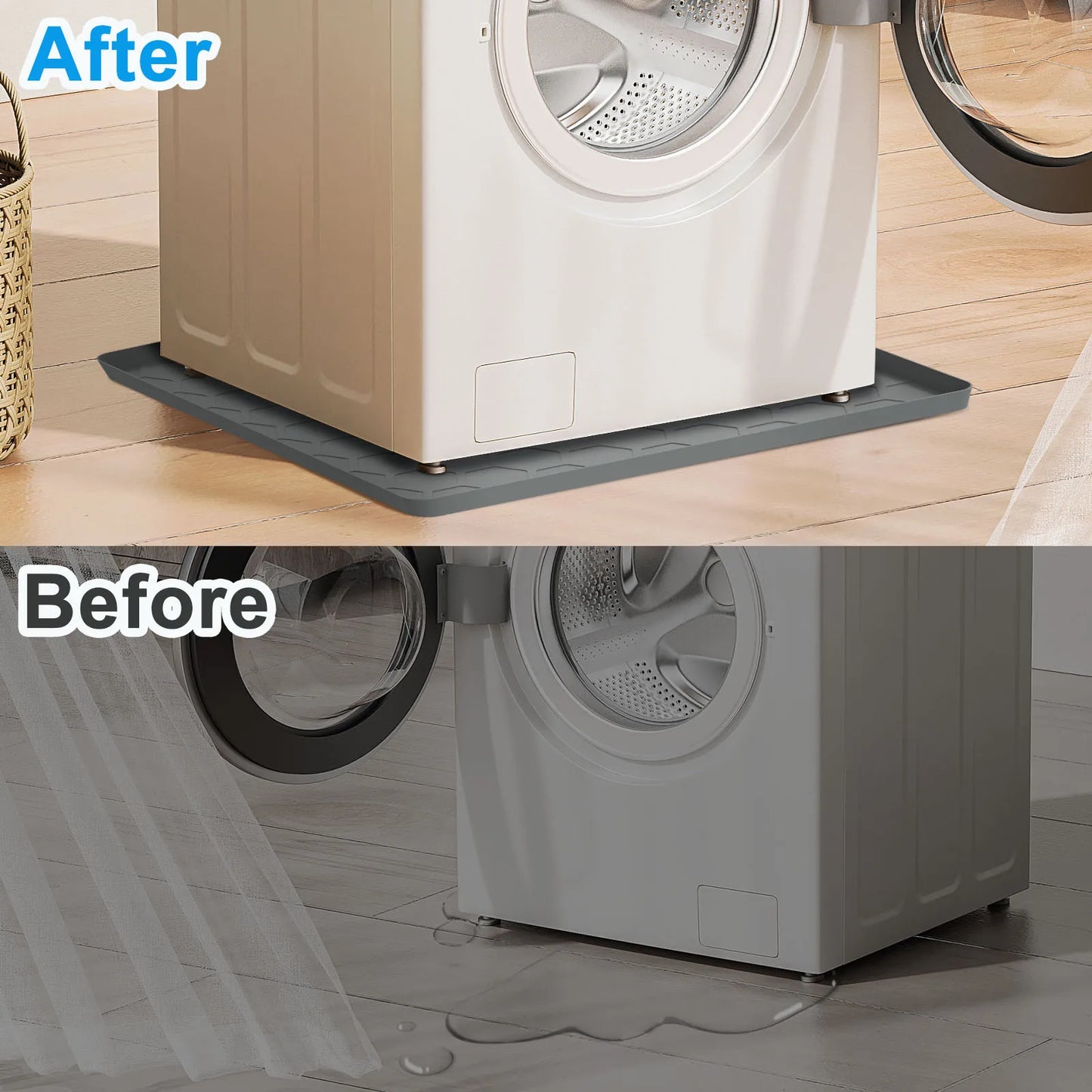 Mini Fridge & Appliance Silicone Mat 60x60cm – Non-Slip Drip Pan with Raised Edges for Floor Protection
