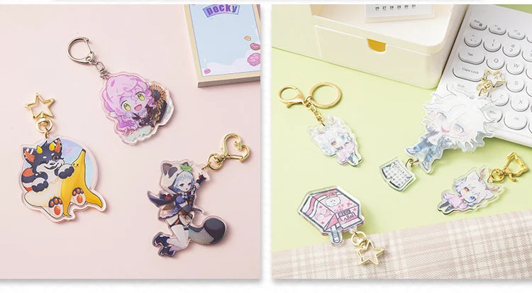 Custom Cartoon Keychains — Personalized Photo & Anime Transparent Hologram Acrylic Charm, Perfect Gift