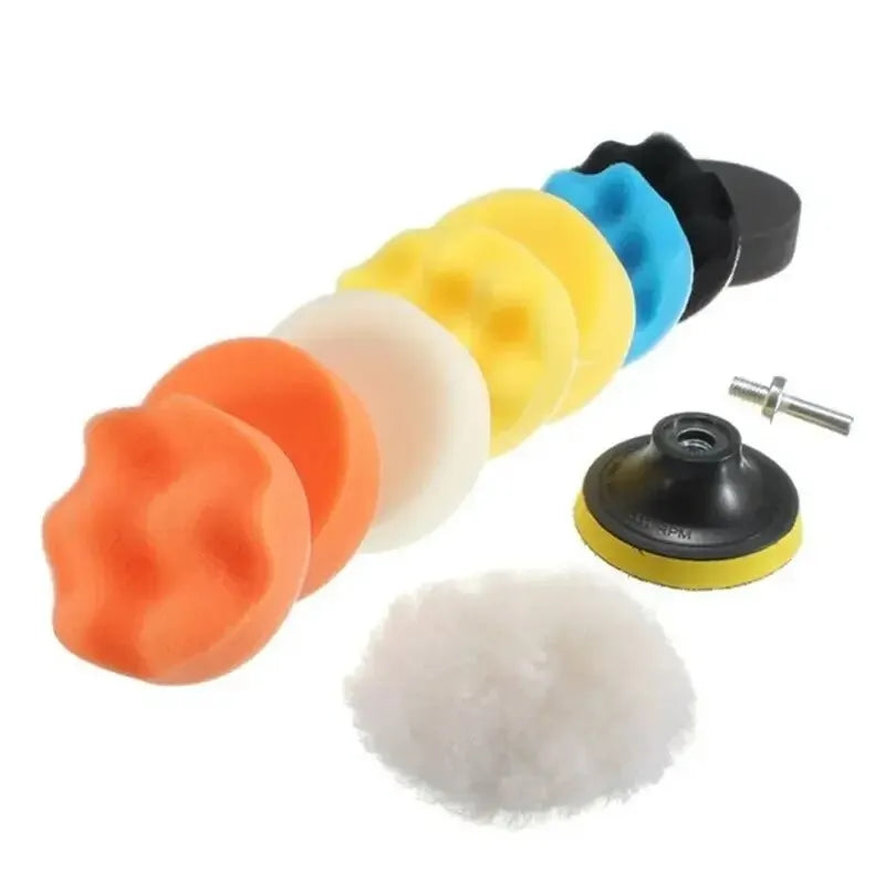 Electric Drill Polishing Sponge Plate Set – Plush Waxing & Buffing Wheel Kit for Car Cleaning, Grinding & Auto Beauty Detailing Tools