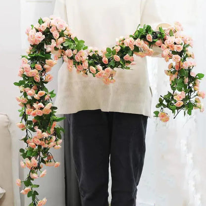 Artificial Flowers Vine Set - 1pc Vine with 45pcs/69pcs Roses for DIY Wedding Decoration, Fake Flower Home Decor, Wall Hanging Garland, and Room Plants