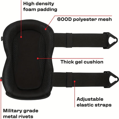 Professional Heavy-Duty Knee Pads for Work - Ideal for Gardening, Construction with Double Straps and Adjustable Clips - Industrial Grade Tactical Protection