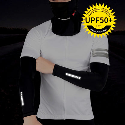 1 Pair Ice Fabric UV Protection Arm Sleeves: Breathable Cooling for Fitness, Basketball, Cycling - UPF 50