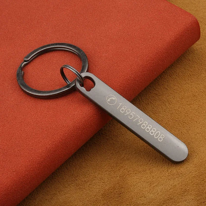 Personalized Engraved Keychain – Custom Logo & Name Car Key Ring, Gift for Boyfriend