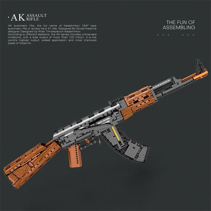AK47 Assault Rifle Building Blocks – Military DIY Shootable Toy Gun for Kids