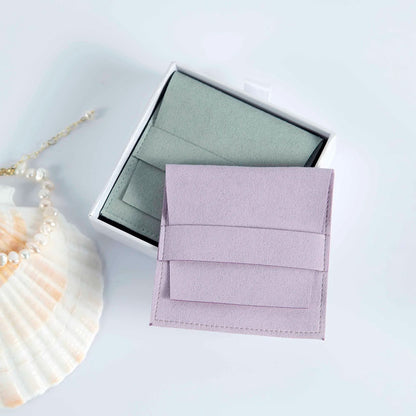 10Pcs Microfiber Jewelry Pouches 6.2x6.2cm & 8x8cm – Rings, Earrings, Pendants, Bracelets Gift Bags for Wedding Favors