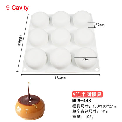 7-Option Flat Round Silicone Cake Molds — DIY Mousse, Chocolate, Dessert, Pudding & Jelly Baking Tools