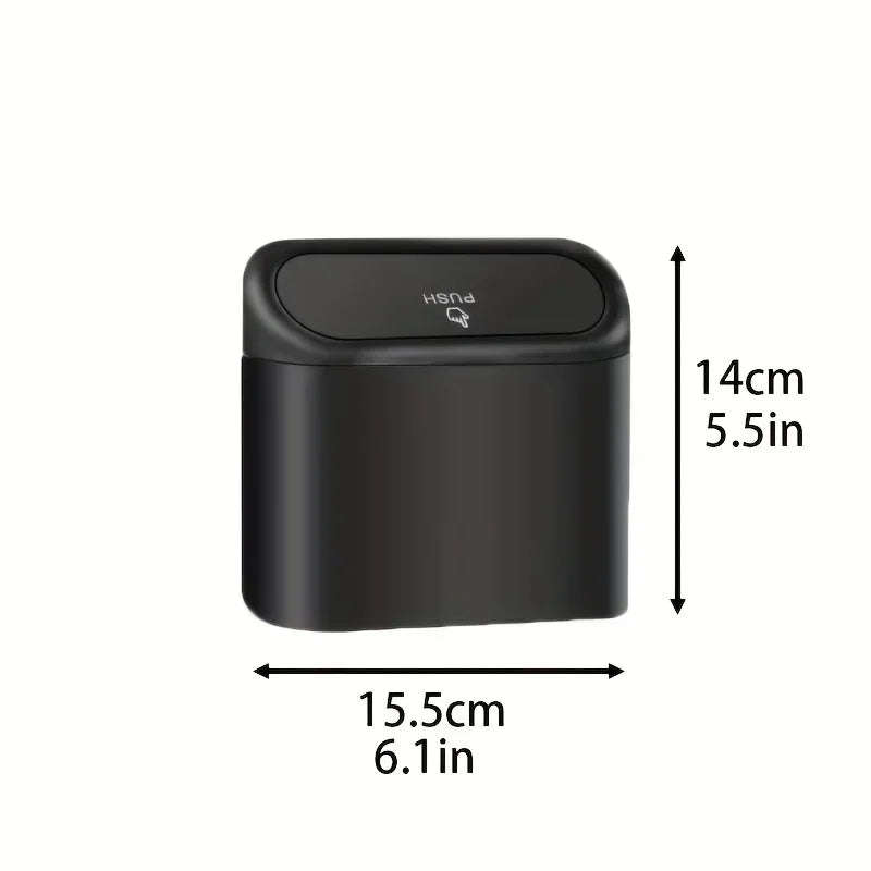 Mini Car Trash Can with Lid - Leak-Proof Auto Waste Bin with 60 Garbage Bags Car Accessory