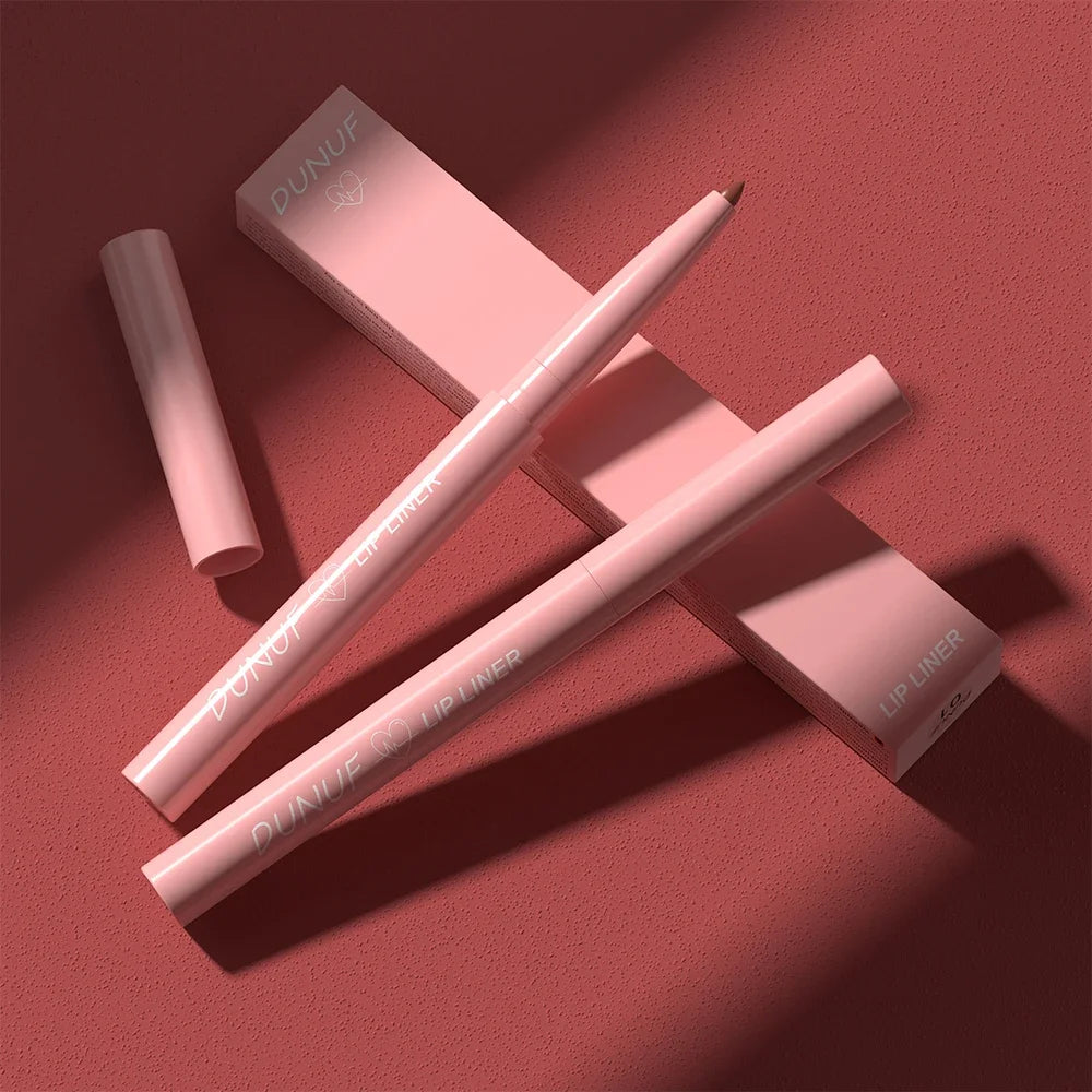 Matte Red Brown Lip Liner Pencil – Waterproof Slim Lip Contour Pen with Tapered Nib Long-Lasting Lip Stain