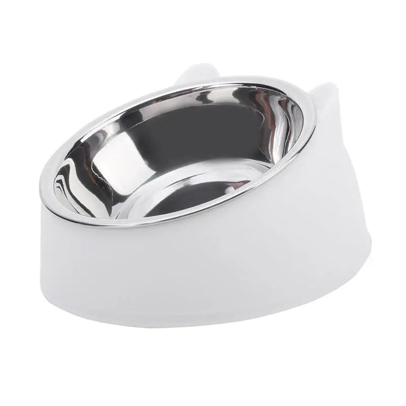 Stainless Steel Cat Food Bowl - Inclined Feeding Bowl for Cats and Puppies