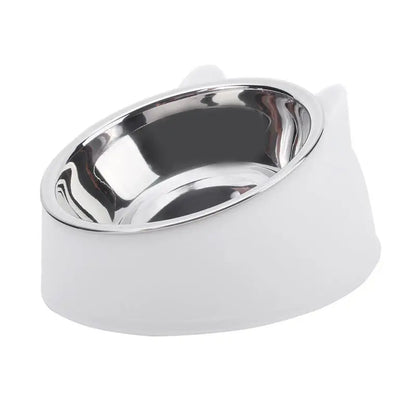 Stainless Steel Cat Food Bowl - Inclined Feeding Bowl for Cats and Puppies