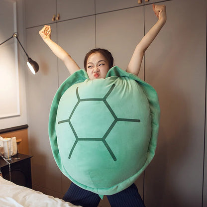 Extra Large Wearable Turtle Shell Plush – Funny Soft Sea Turtle Toy, Pillow & Dress-Up Costume for Kids and Adults