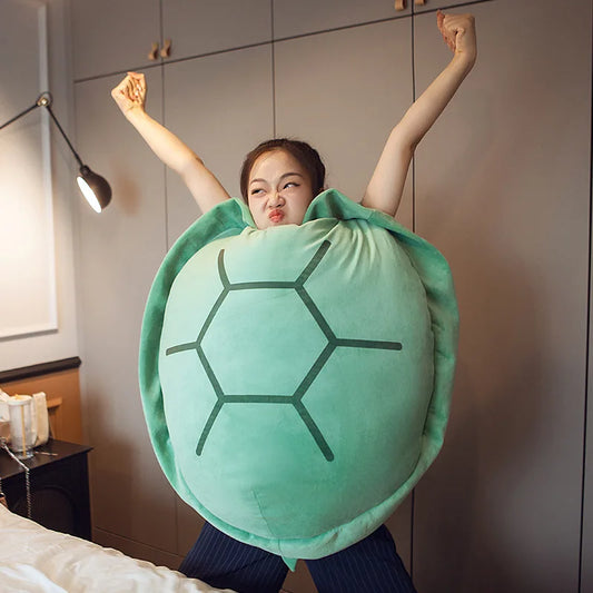 Extra Large Wearable Turtle Shell Plush – Funny Soft Sea Turtle Toy, Pillow & Dress-Up Costume for Kids and Adults