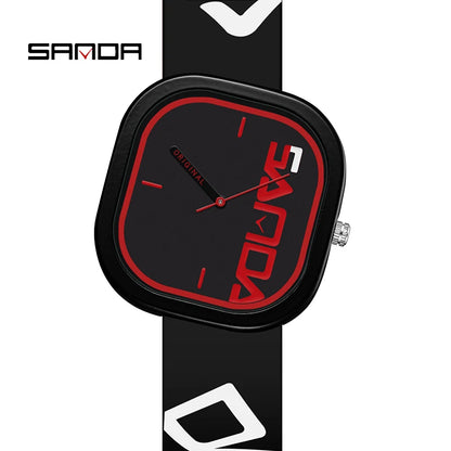 SANDA Men’s Quartz Sports Watch - Waterproof Silicone Strap with Simple Luxury Casual Design